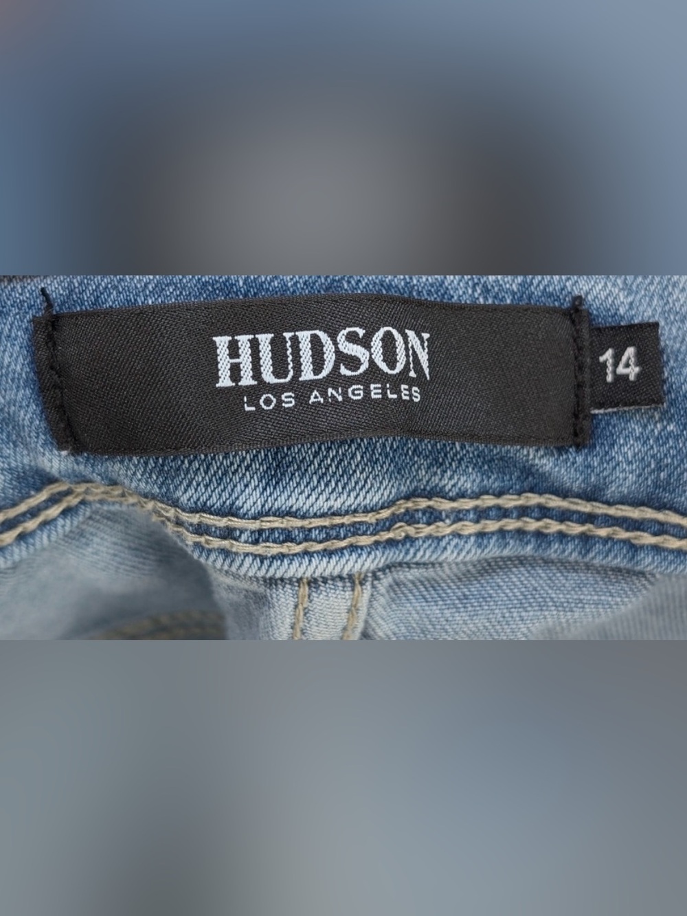 Hudson Signature Flap Pocket Ankle Crop Straight Leg Jeans Sz 14 Lt Wash Denim - Picture 11 of 14